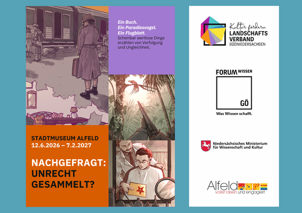 Stadtmuseum Alfeld_Plakat Ausstellung: Nachgefragt:unrecht gesammelt?
